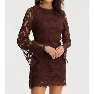 NEW ALLISON NEW YORK daisey mini dress in chocolate